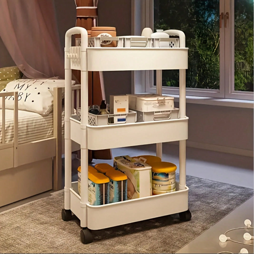 3 tier heavy duty rolling cart organizer